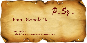 Paor Szovát névjegykártya